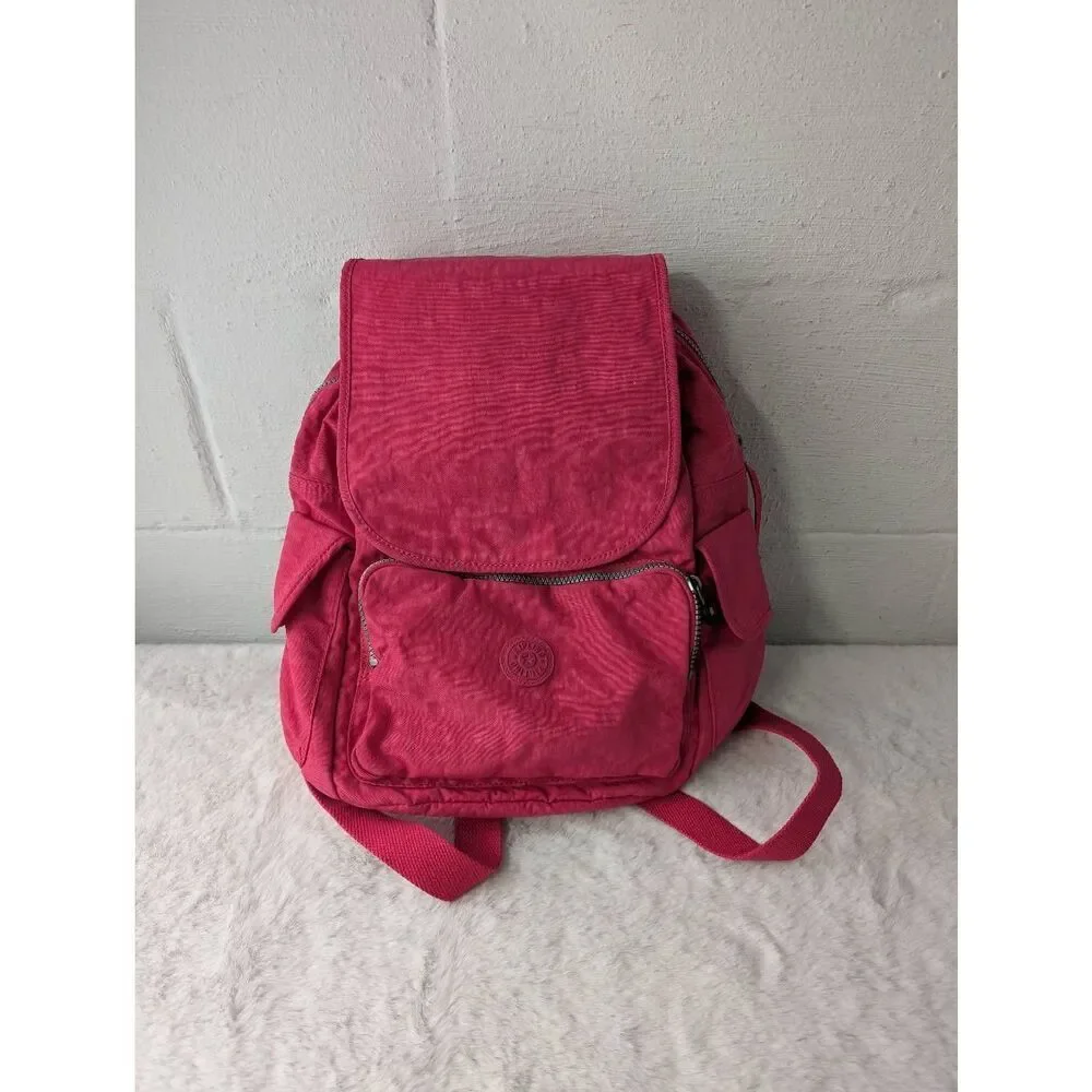 Kipling City‎ Pack Ravier Medium Pink Backpack *Missing Monkey Keychain